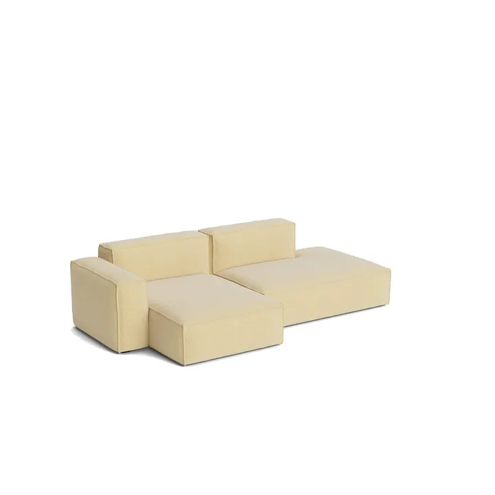 Mags Soft Low Armrest soffa 2,5-sits kombination 3 - Tartaglia Ocre white, vänsterställd, avtagbar klädsel - HAY