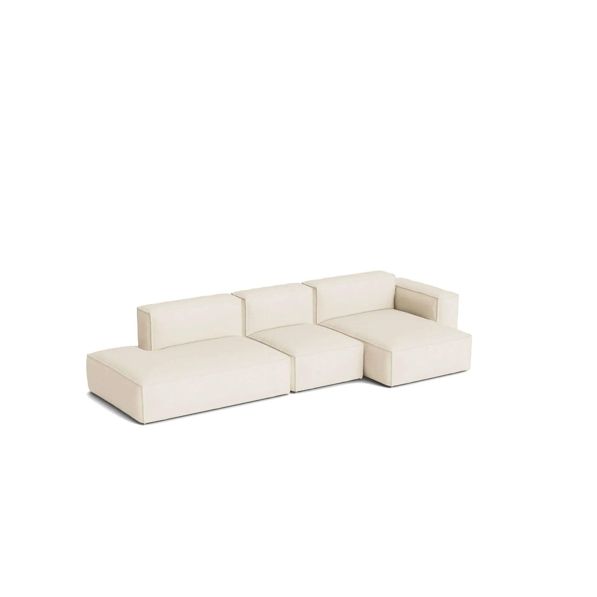 Mags Soft Low Armrest soffa 2,5-sits kombination 3, Turf cream, högerställd, avtagbar klädsel HAY