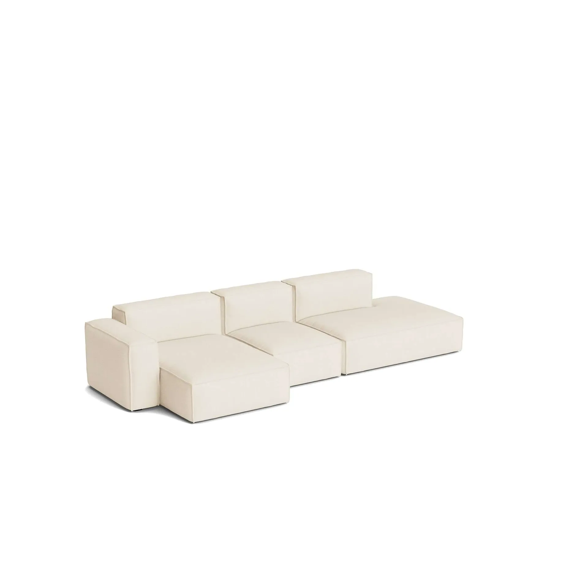 Mags Soft Low Armrest soffa 2,5-sits kombination 3, Turf cream, vänsterställd, avtagbar klädsel HAY