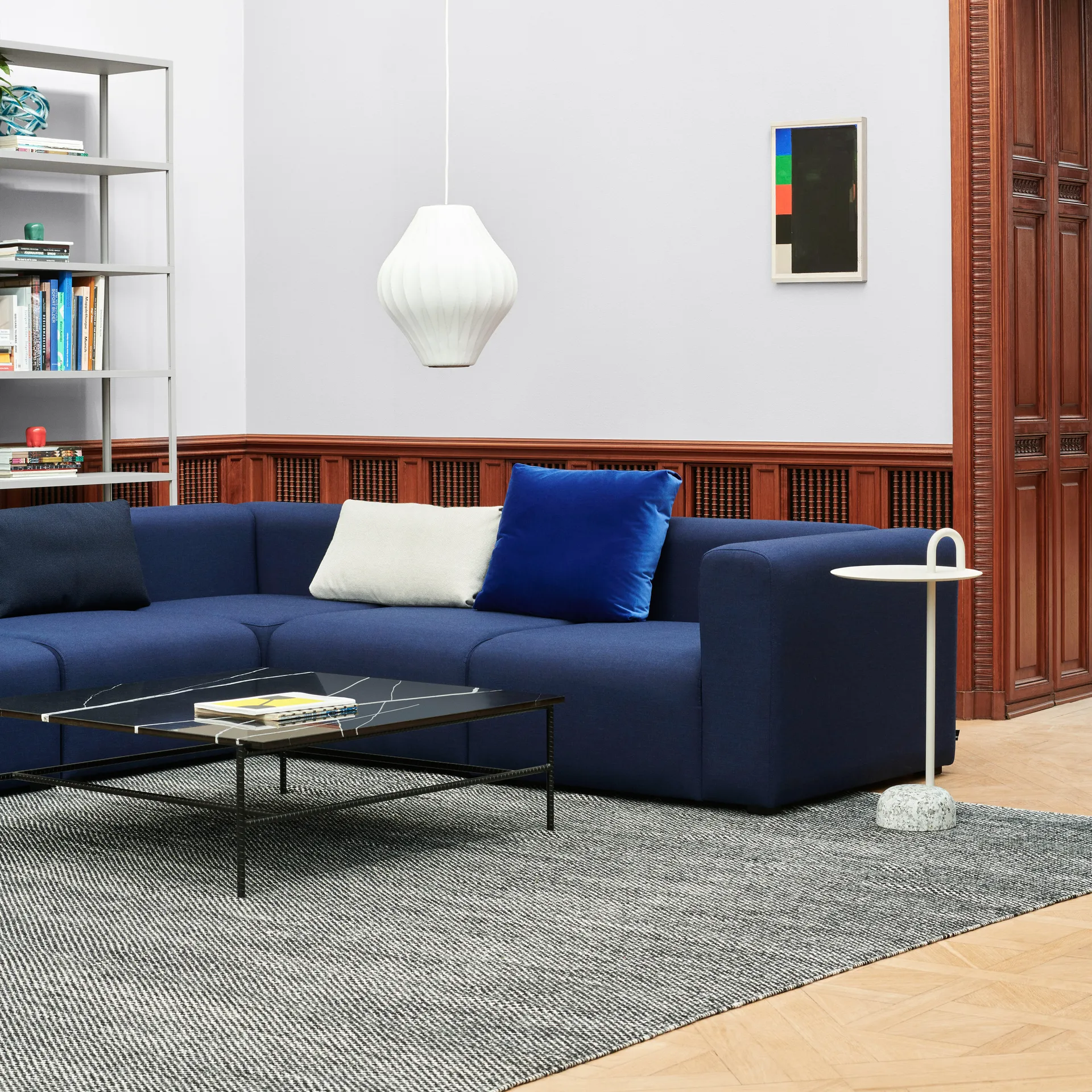 Moiré kelimmatta 140x200 cm, Svart HAY