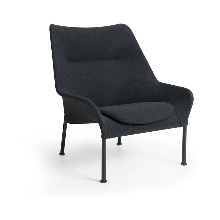 O2 Lounge Chair fåtölj - Soft black-svartlackerad stål - HAY
