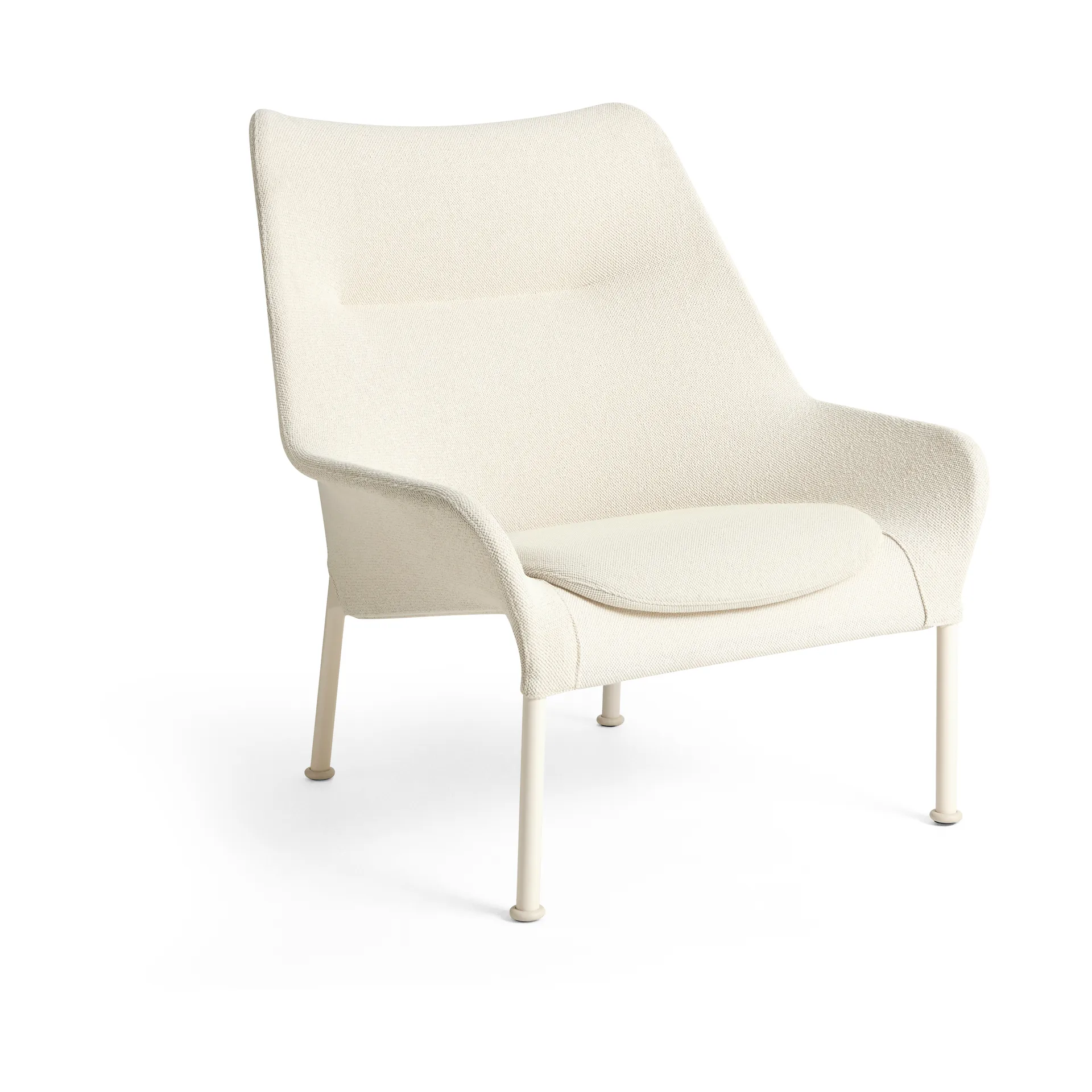O2 Lounge Chair fåtölj, Soft cream-lackerad stål eggshell HAY