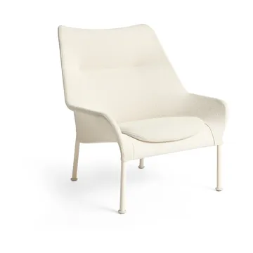 O2 Lounge Chair fåtölj - Soft cream-lackerad stål eggshell - HAY