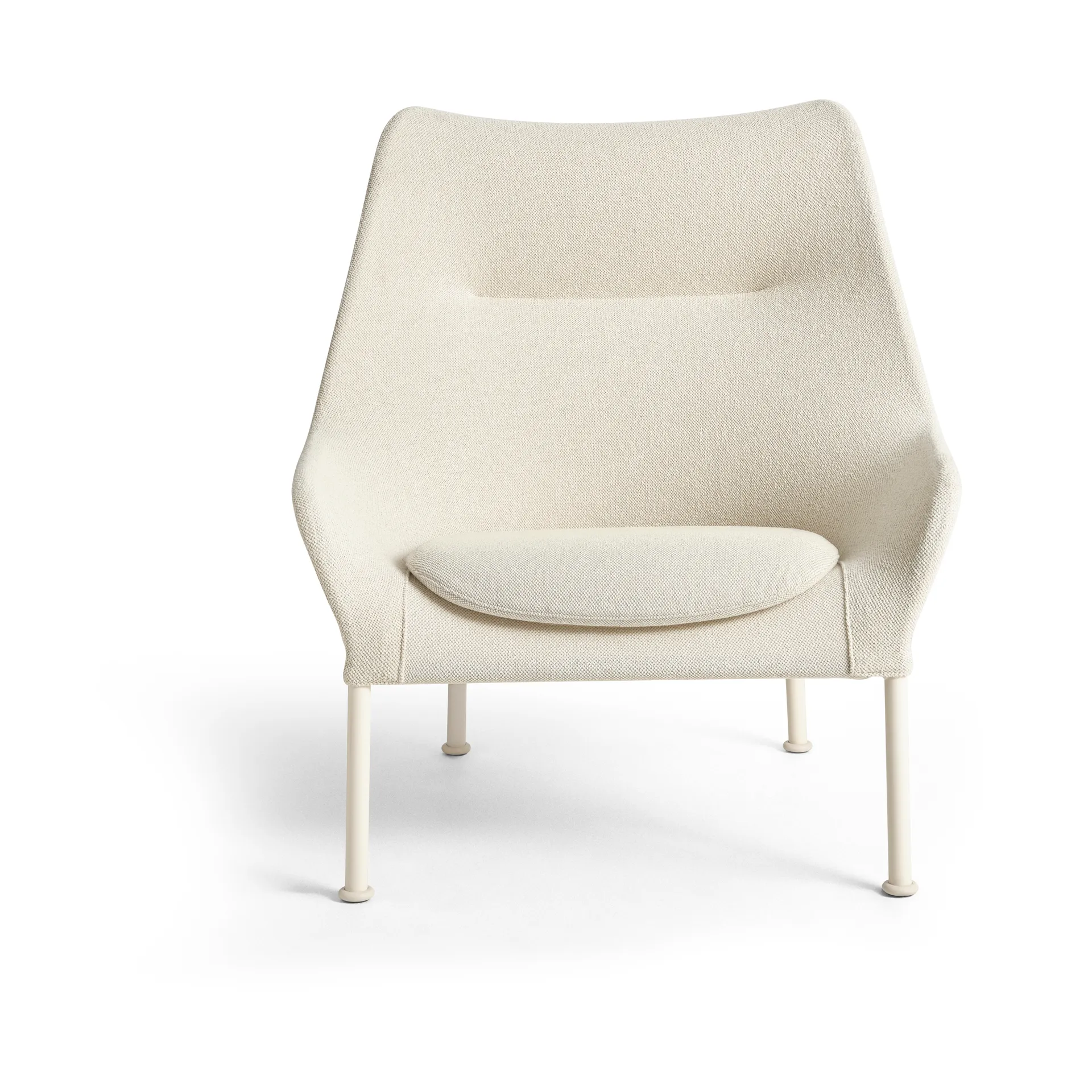 O2 Lounge Chair fåtölj, Soft cream-lackerad stål eggshell HAY