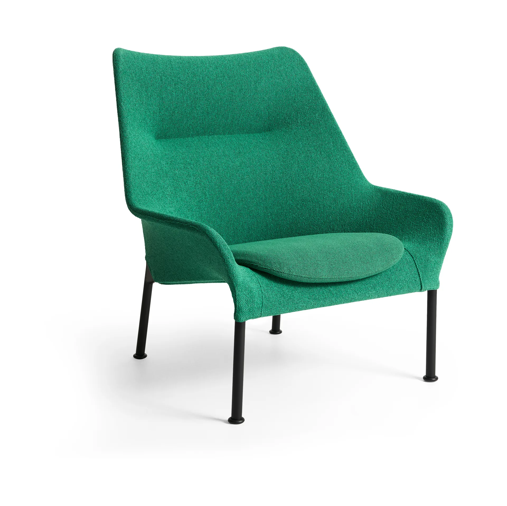 O2 Lounge Chair fåtölj, Soft green-svartlackerad stål HAY