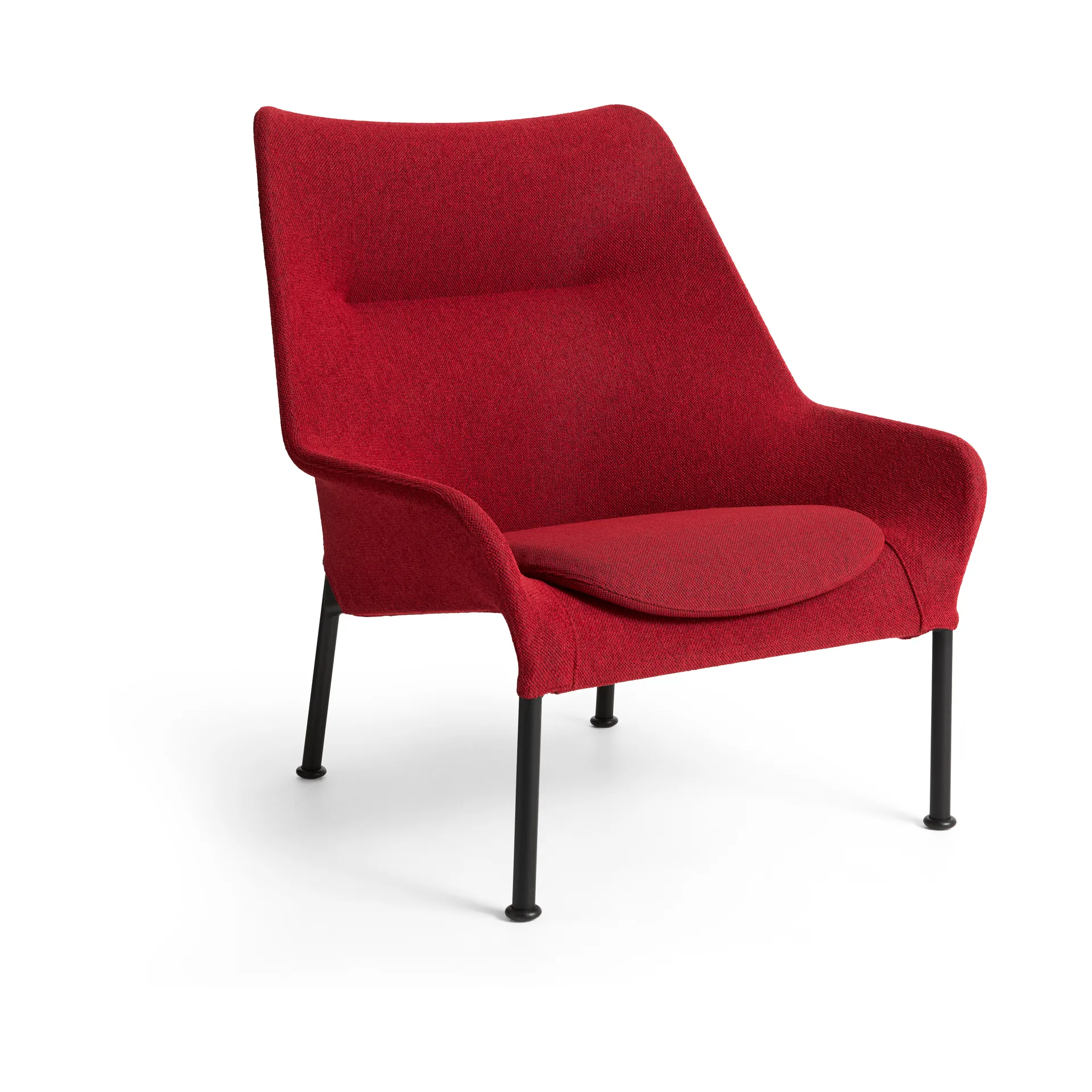 O2 Lounge Chair fåtölj, Soft red-svartlackerad stål HAY