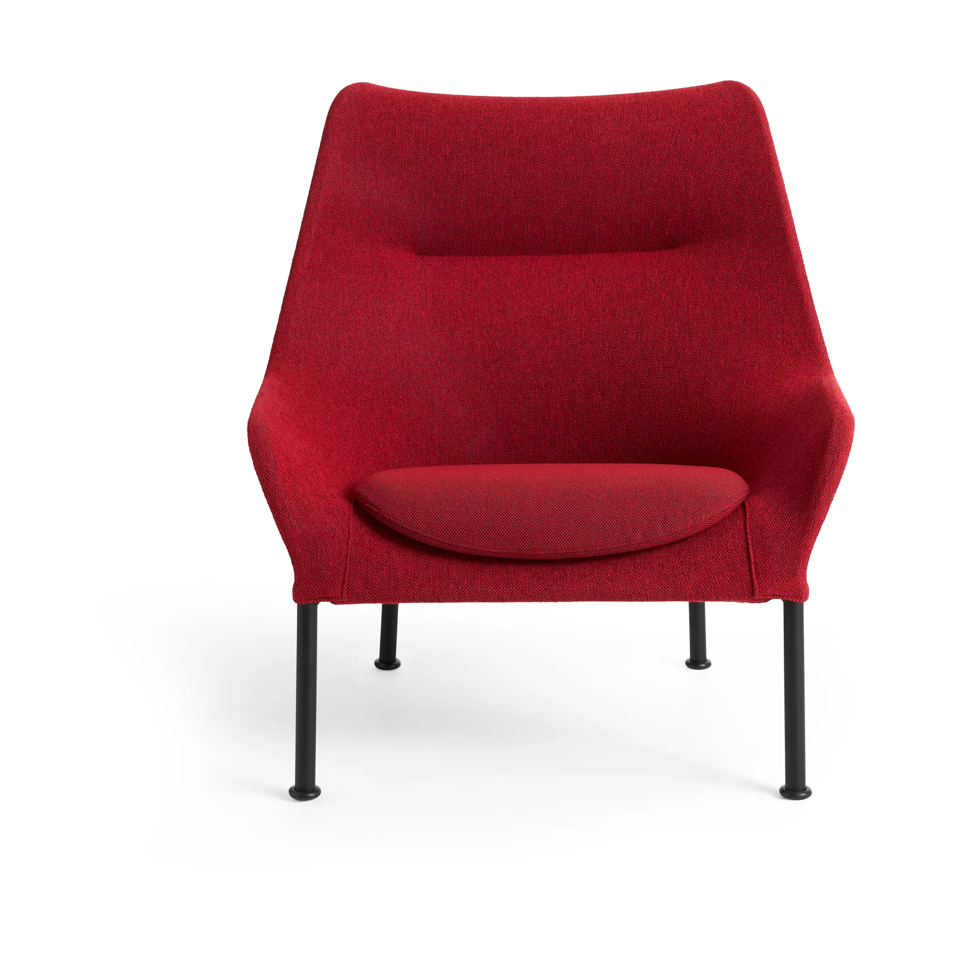 O2 Lounge Chair fåtölj, Soft red-svartlackerad stål HAY