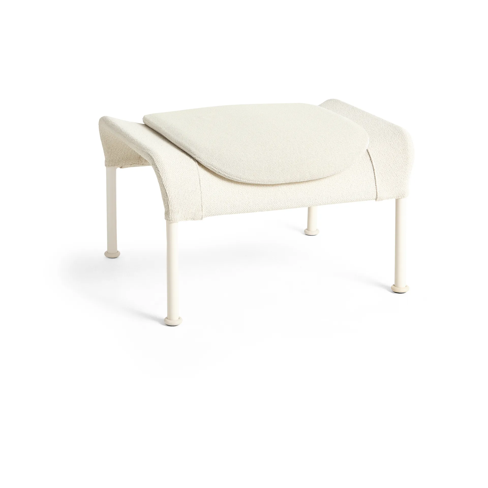 O2 Ottoman fotpall, Soft cream-lackerad stål eggshell HAY