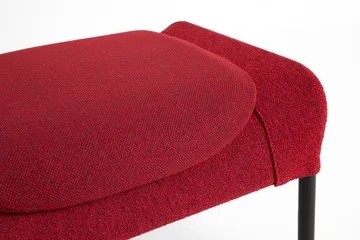 O2 Ottoman fotpall - Soft red-svartlackerad stål - HAY