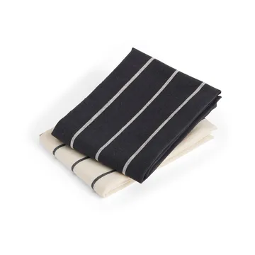 Outdoor Market kökshandduk - Black-beige, 2-pack - HAY