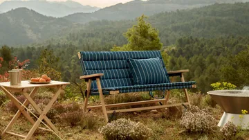 Outdoor Market kudde - Blue-beige, 45x35 cm - HAY