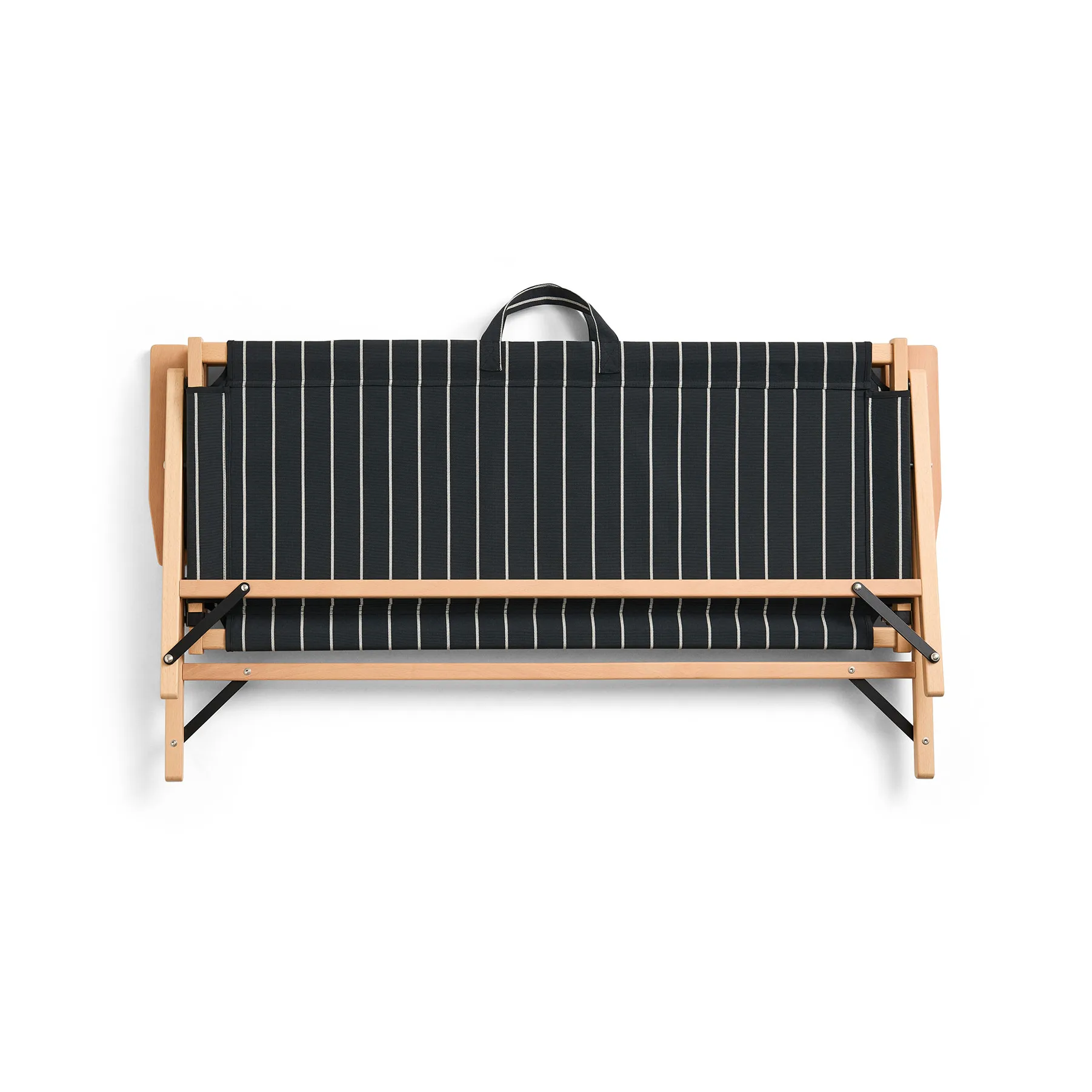 Outdoor Market soffa ihopfällbar, Black-beige, 2-sits HAY