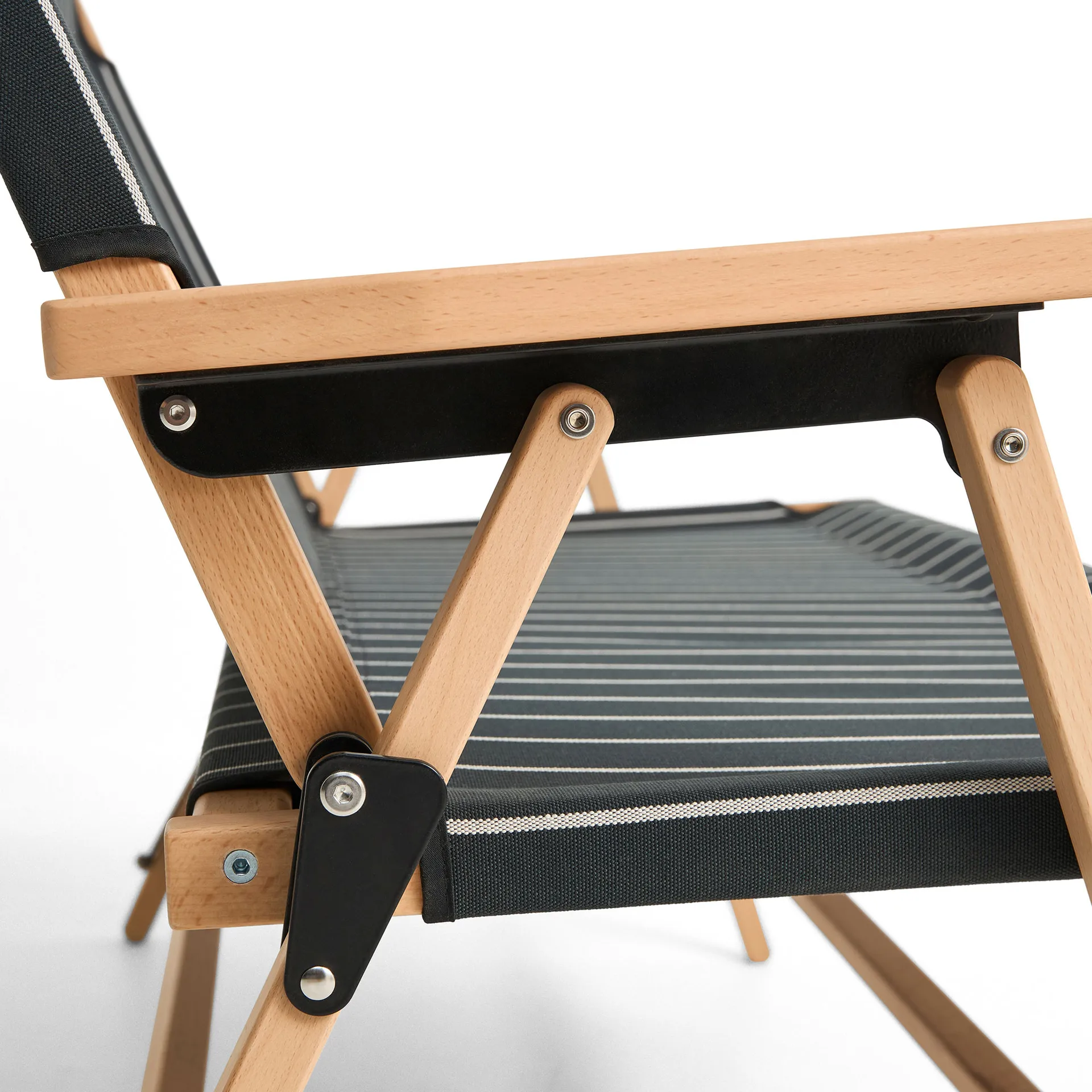 Outdoor Market soffa ihopfällbar, Black-beige, 2-sits HAY
