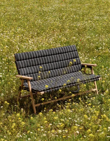 Outdoor Market soffa ihopfällbar - Black-beige, 2-sits - HAY