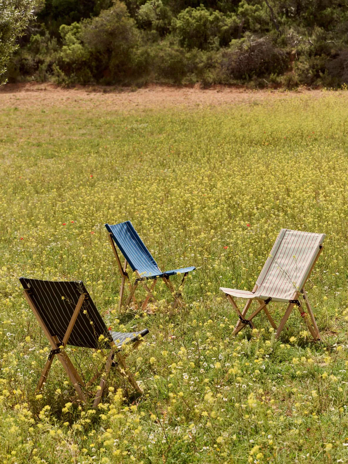 Outdoor Market stol ihopfällbar, Blue-beige HAY
