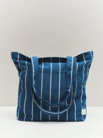 Outdoor Market tygväska - Blue-beige, medium - HAY