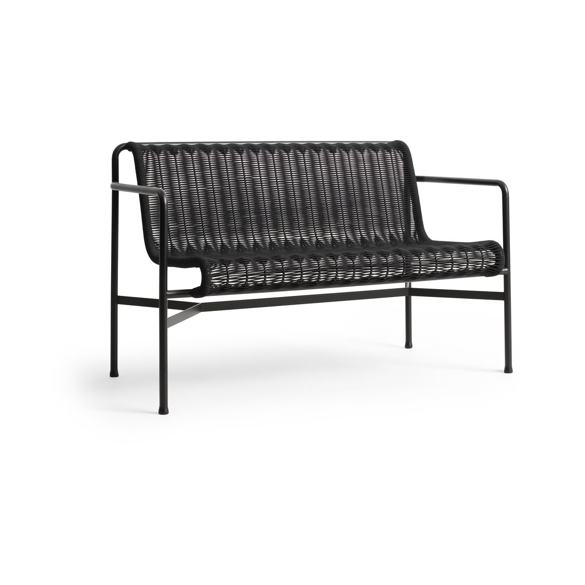 HAY Palissade Cord Dining bänk med armstöd Anthracite