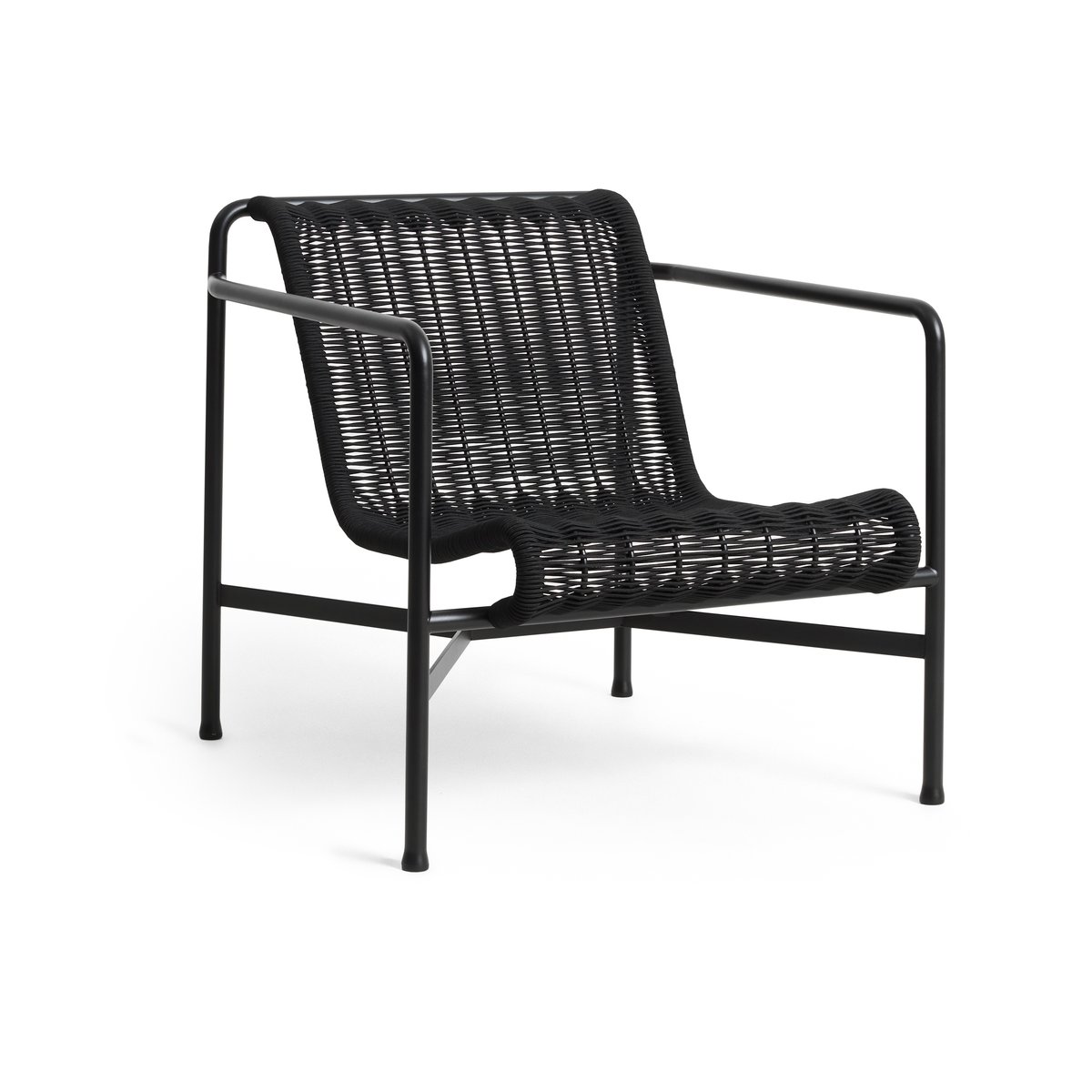 HAY Palissade Cord Low loungefåtölj Anthracite | Skandinavisk Design | Trädgårdsfåtöljer | Svart