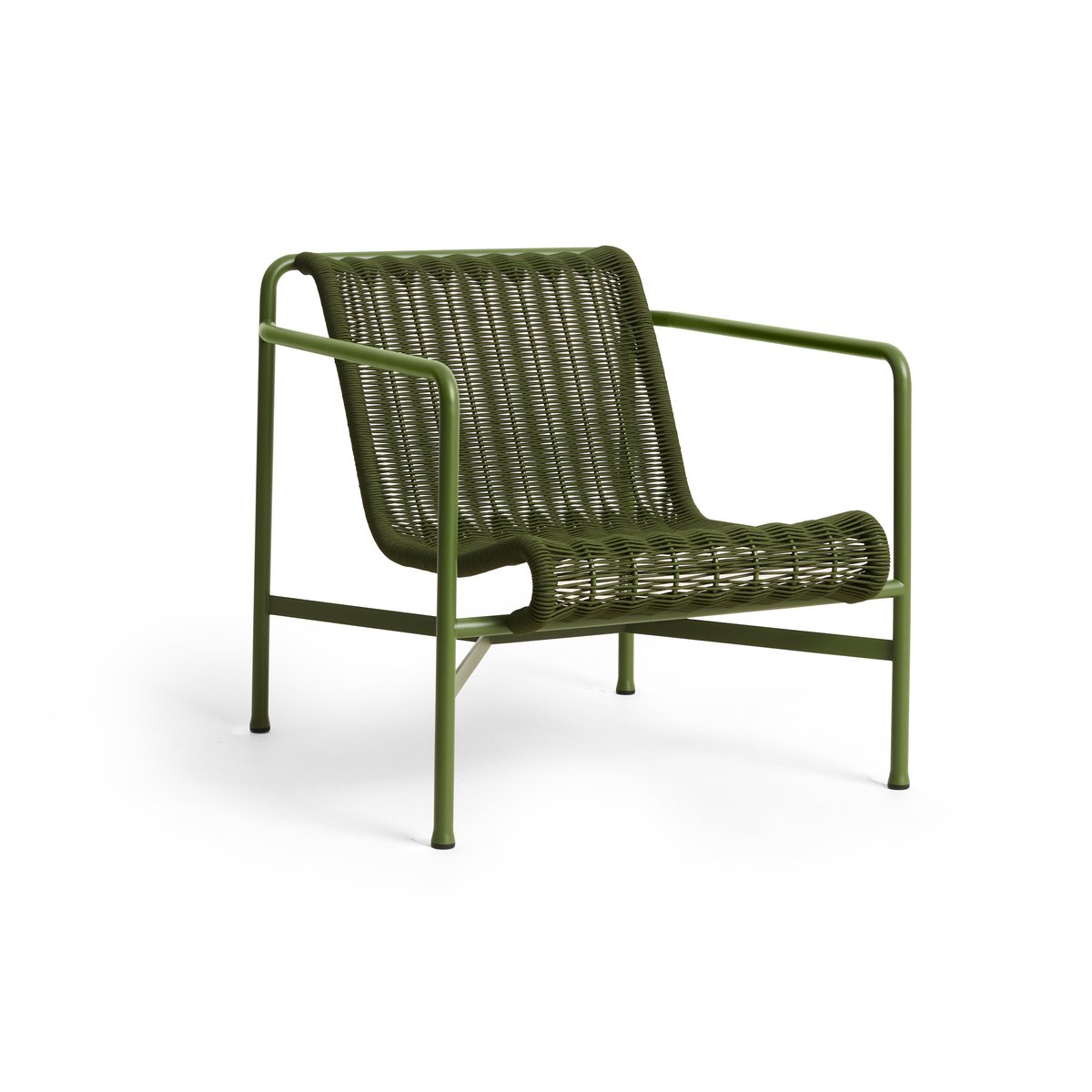 HAY Palissade Cord Low loungefåtölj Olive | Skandinavisk Design | Trädgårdsfåtöljer | Grön