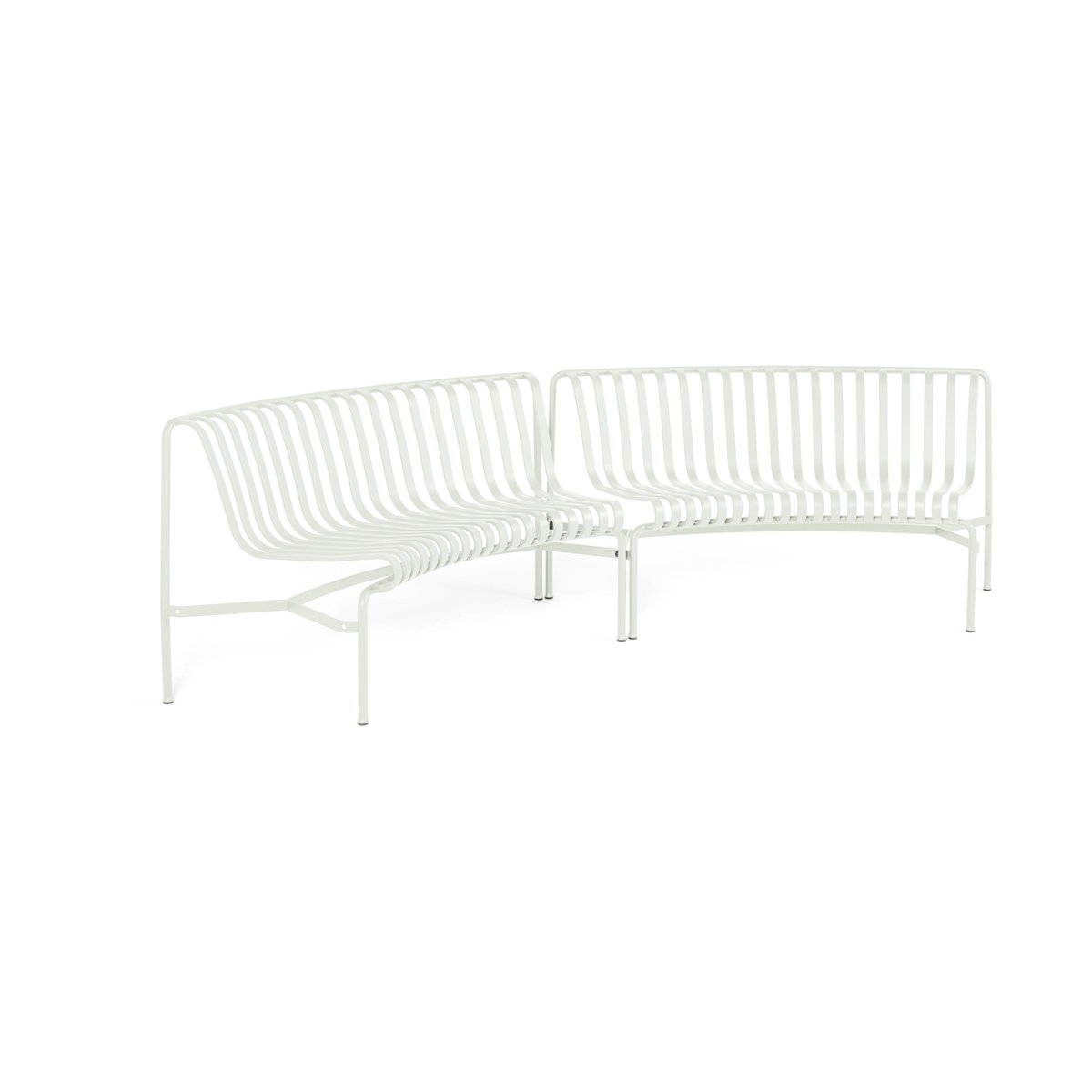 HAY Palissade Dining parkbänk in-in Cream white | Skandinavisk Design | Trädgårdssoffor | Vit