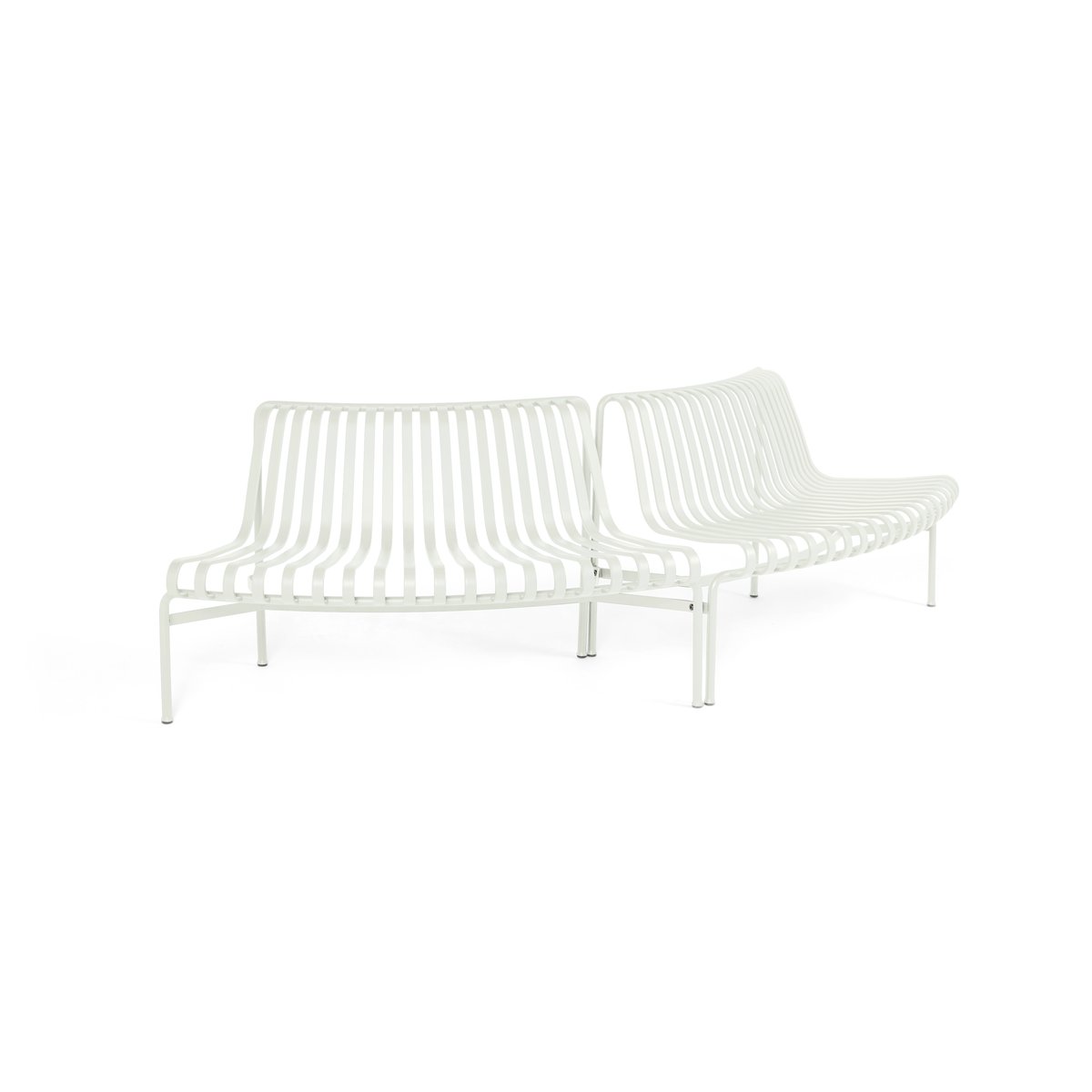HAY Palissade Dining parkbänk out-out Cream white | Skandinavisk Design | Trädgårdssoffor | Vit