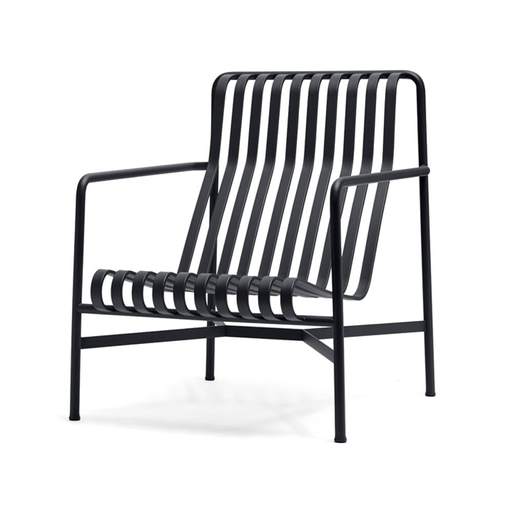 HAY Palissade High loungefåtölj Anthracite | Skandinavisk Design | Trädgårdsstolar | Svart