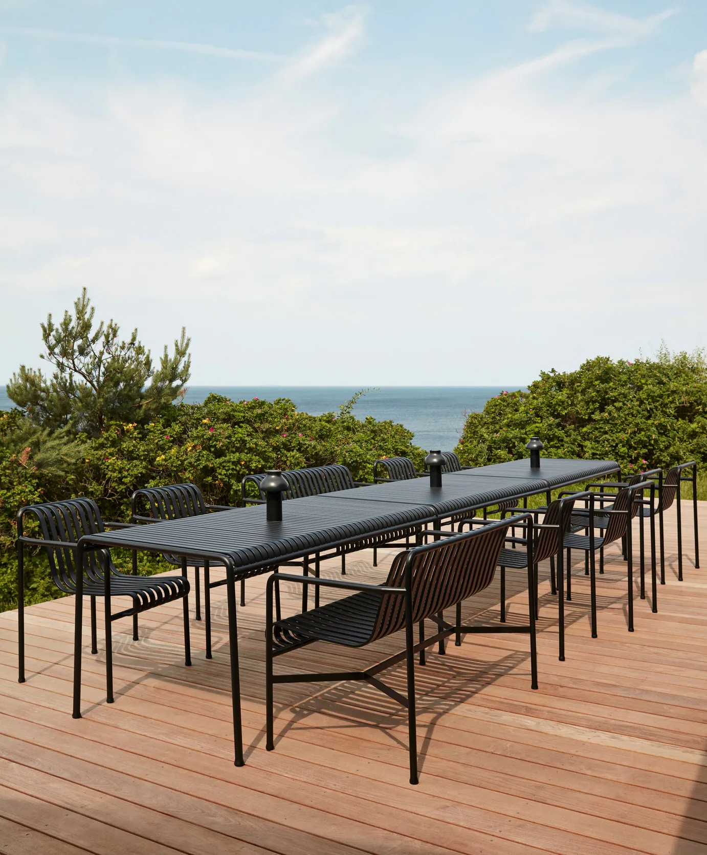 Palissade matgrupp 2 Dining karmstol + bänk 170x90 cm anthracite HAY