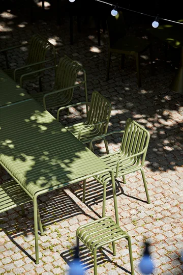 Palissade matgrupp 2 Dining karmstol + bänk 170x90 cm olive - HAY