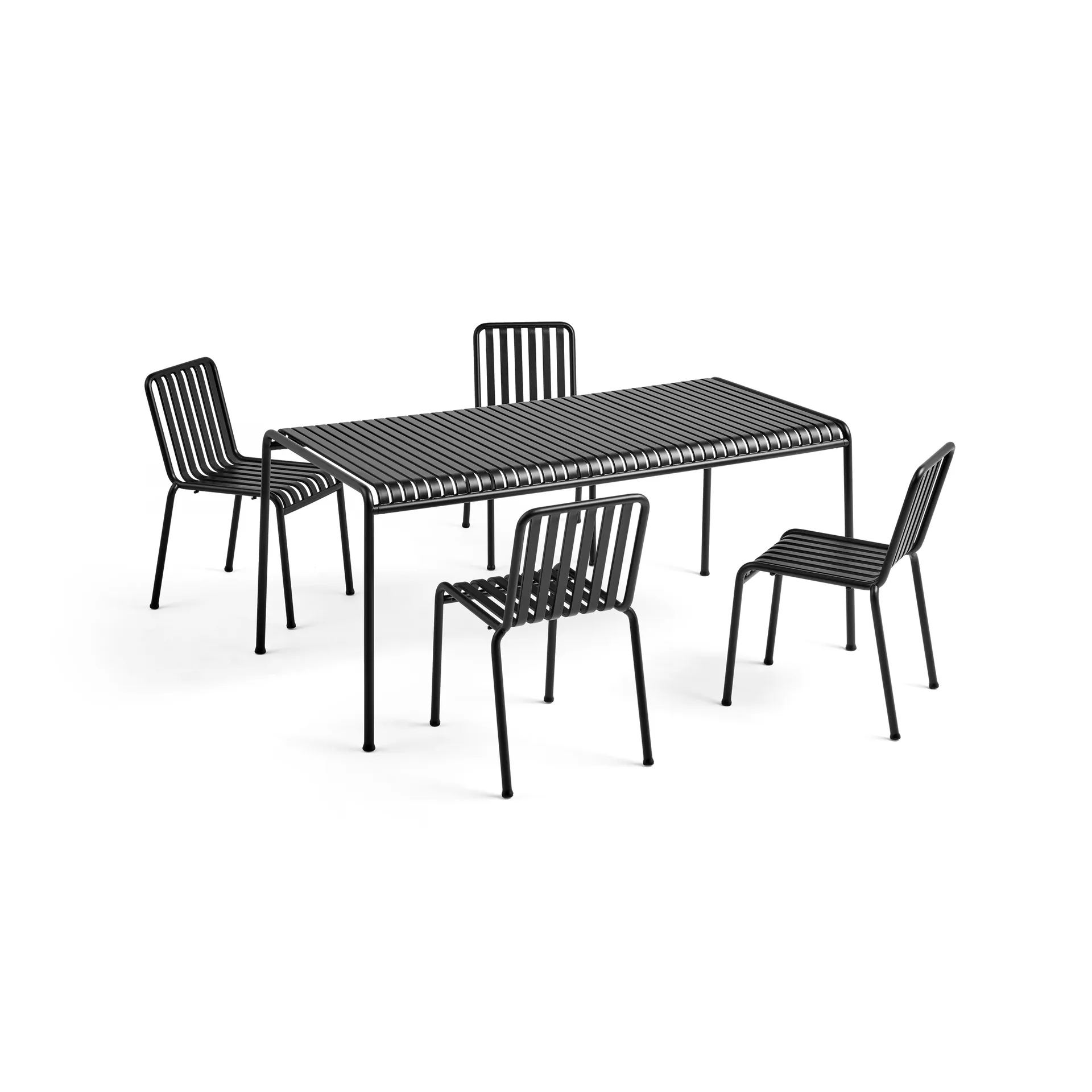 Palissade matgrupp 4 stolar 170x90 cm - Anthracite,  HAY