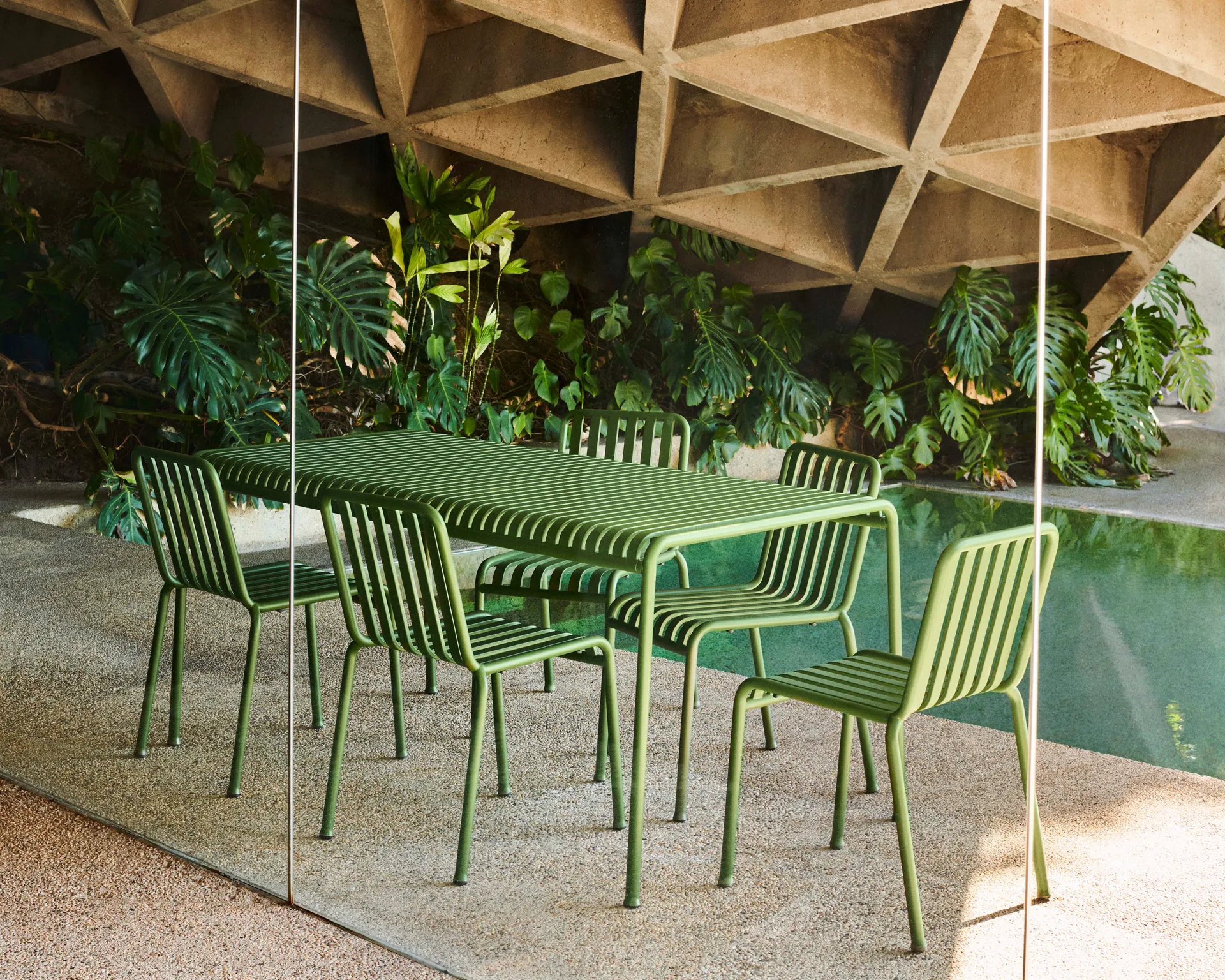 Palissade matgrupp 4 stolar 170x90 cm - Olive,  HAY