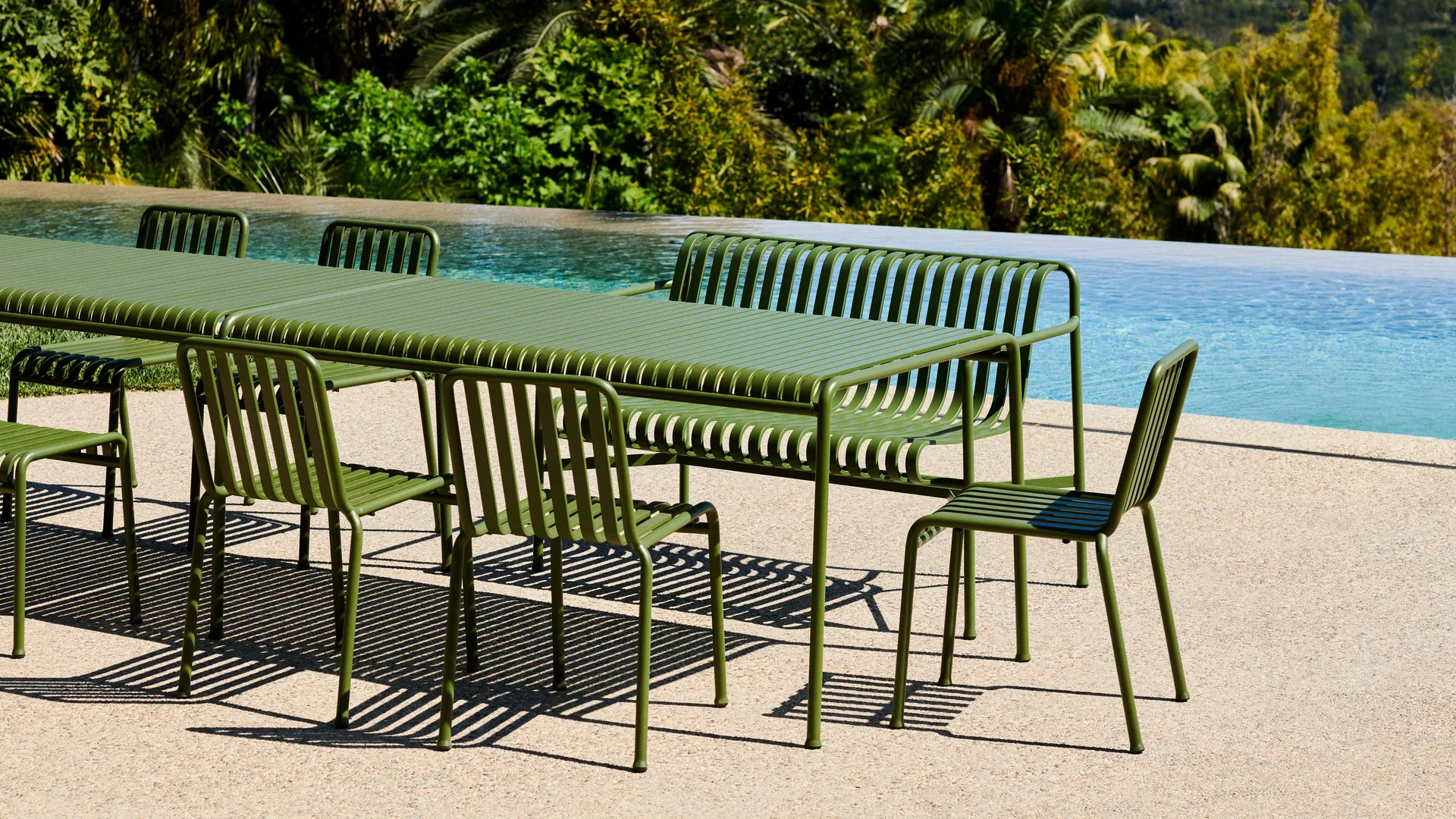 Palissade matgrupp 4 stolar 170x90 cm - Olive,  HAY