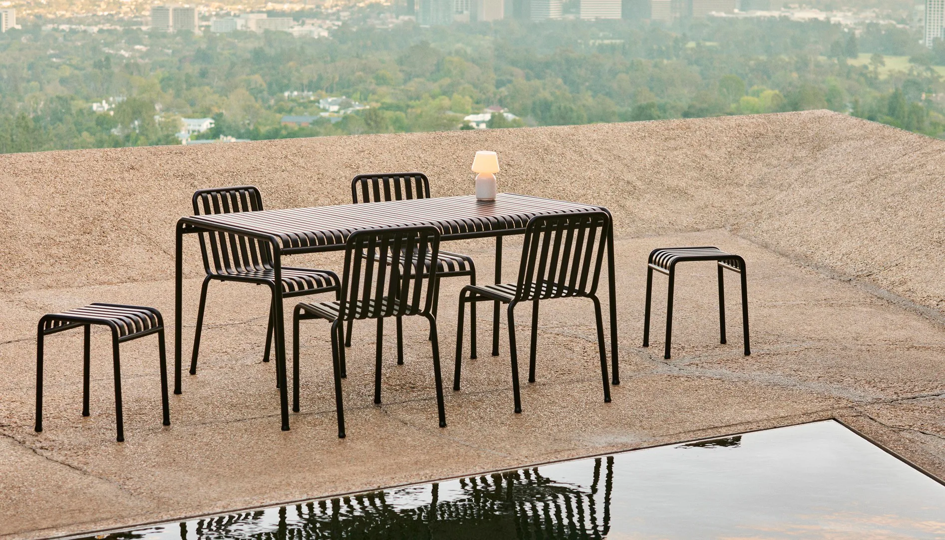 Palissade matgrupp 6 stolar 170x90 cm anthracite,  HAY