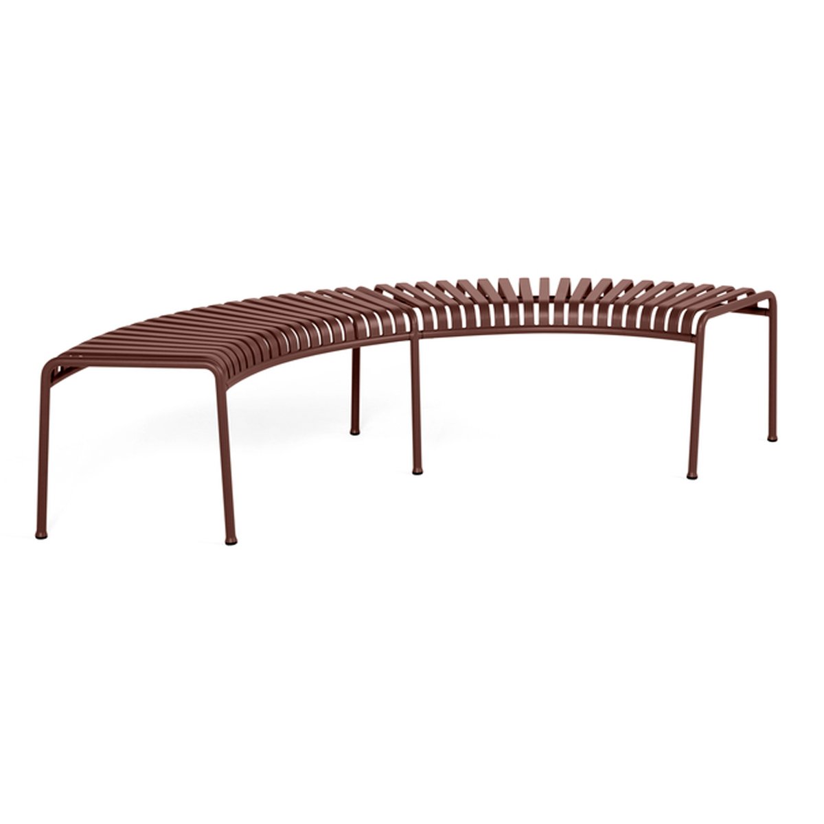 HAY Palissade parkbänk Iron red | Skandinavisk Design | Trädgårdsbänkar | Röd