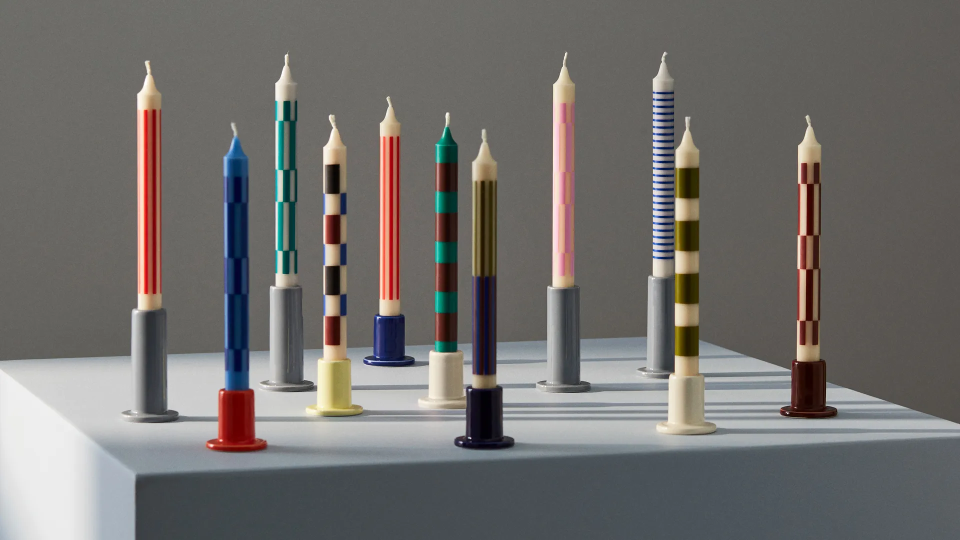 Pattern ljus 4 stripe, Green-brown HAY