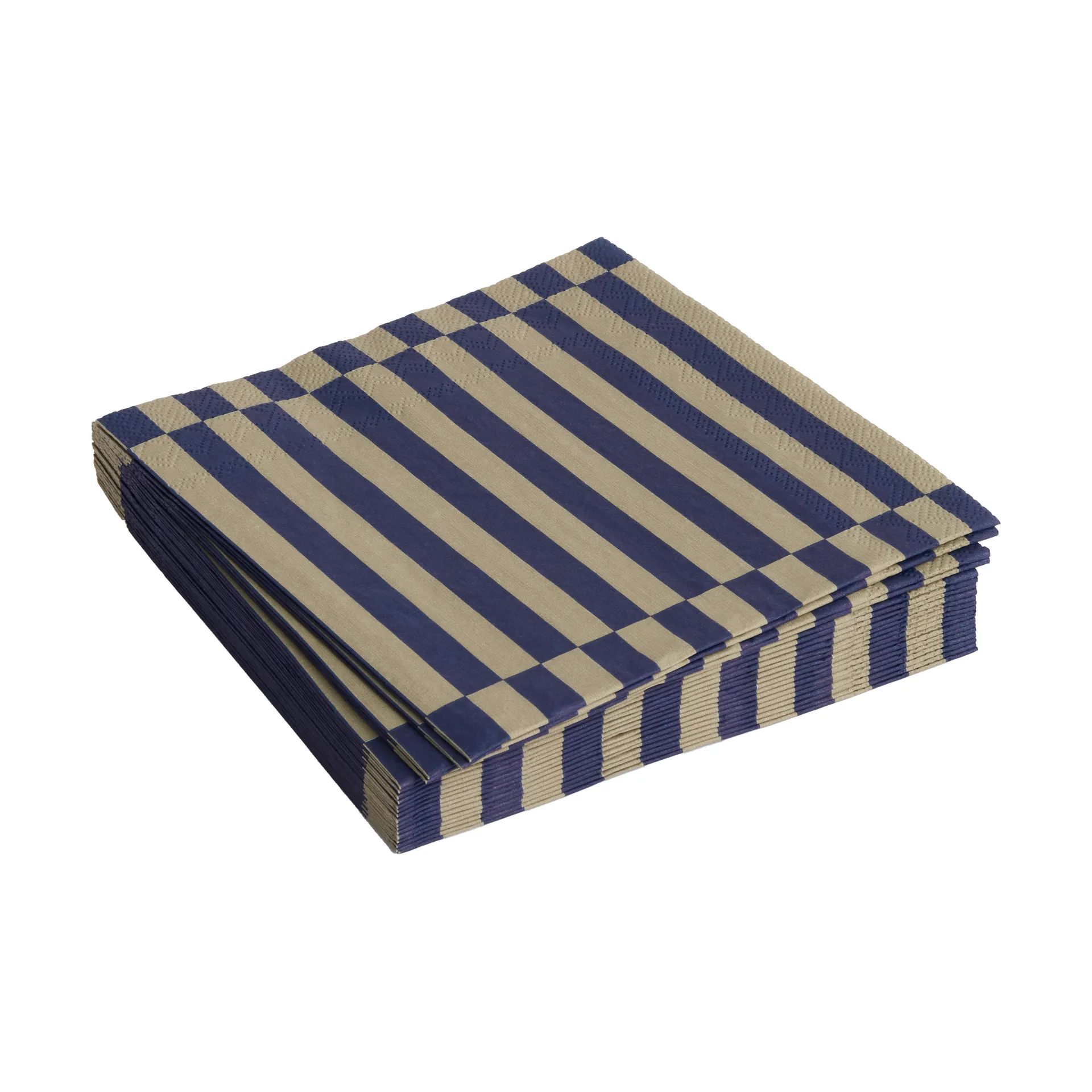 Pattern Lunch Stripe servett 33x33 cm 20-pack, Dark blue-dark sand pillar HAY
