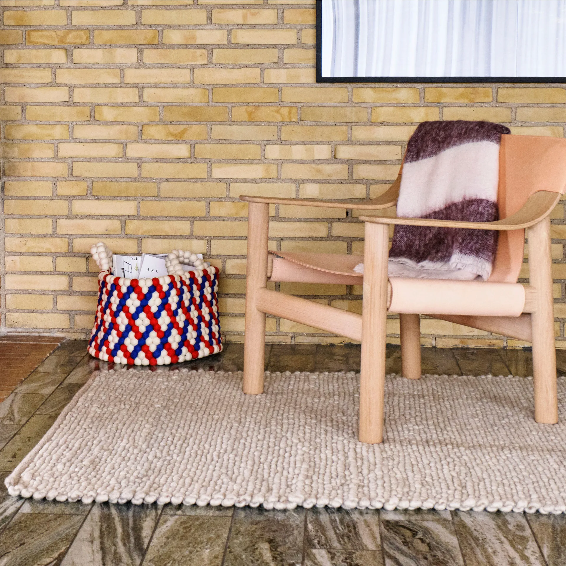 Peas Random ullmatta 140x200 cm, Soft grey HAY