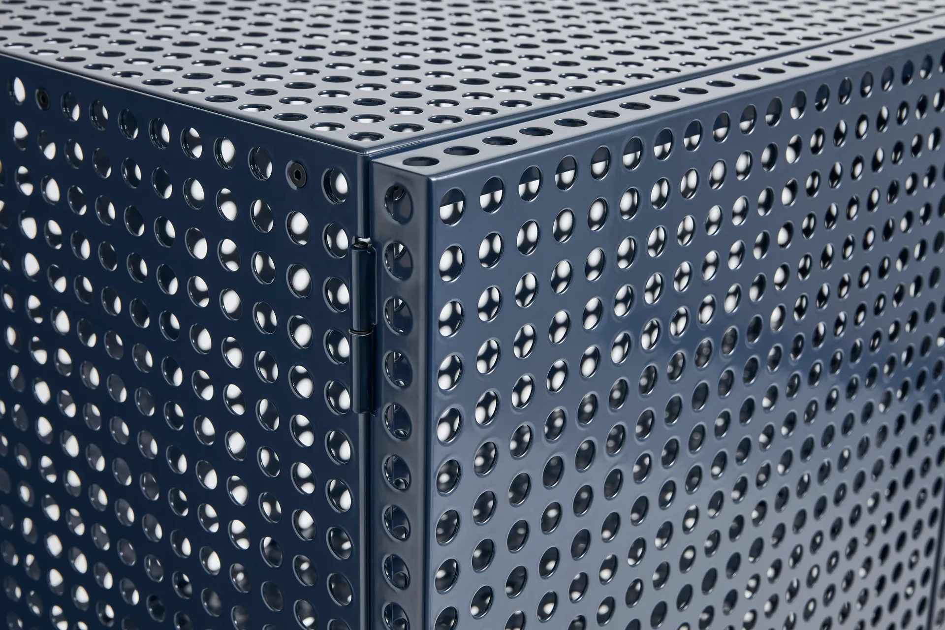 Perforated Cabinet skåp large, Steel blue HAY