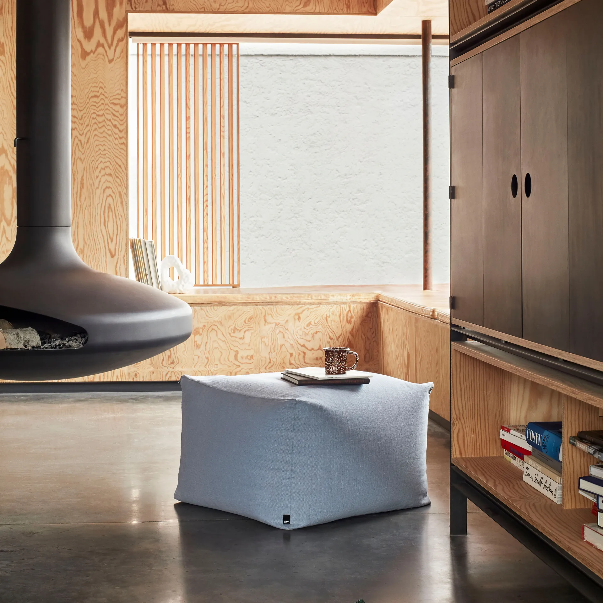 Pouf sittpuff 59x59 cm, Soft blue HAY