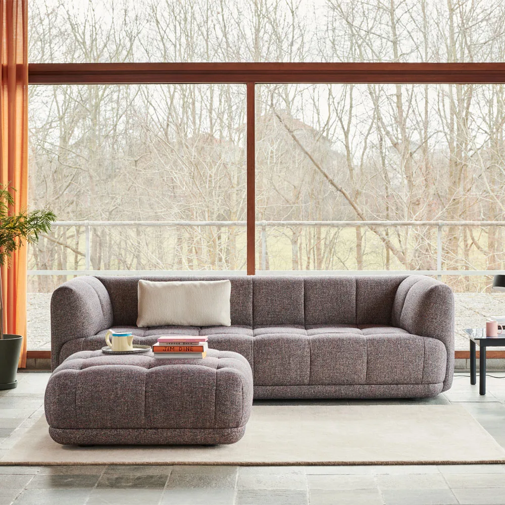 Quilton fotpall, tyg swarm multi HAY