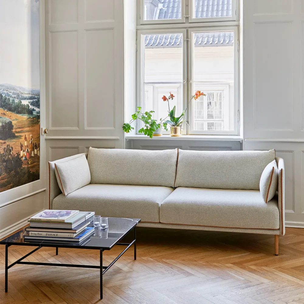 Rebar soffbord 100x104x33 cm, Svart marmor-svart stativ HAY