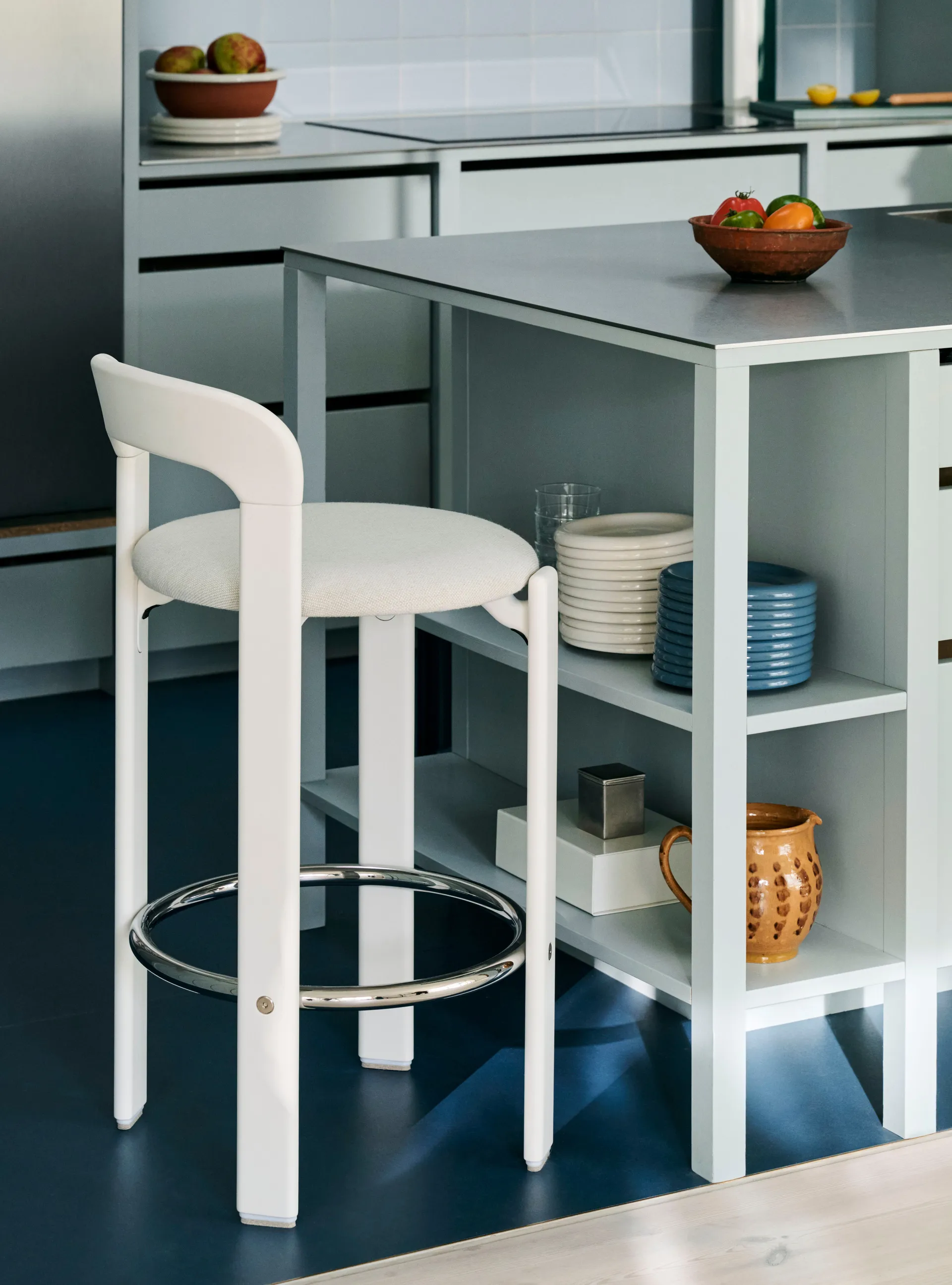 Rey klädd barstol 75 cm, Mode 011-cream white HAY