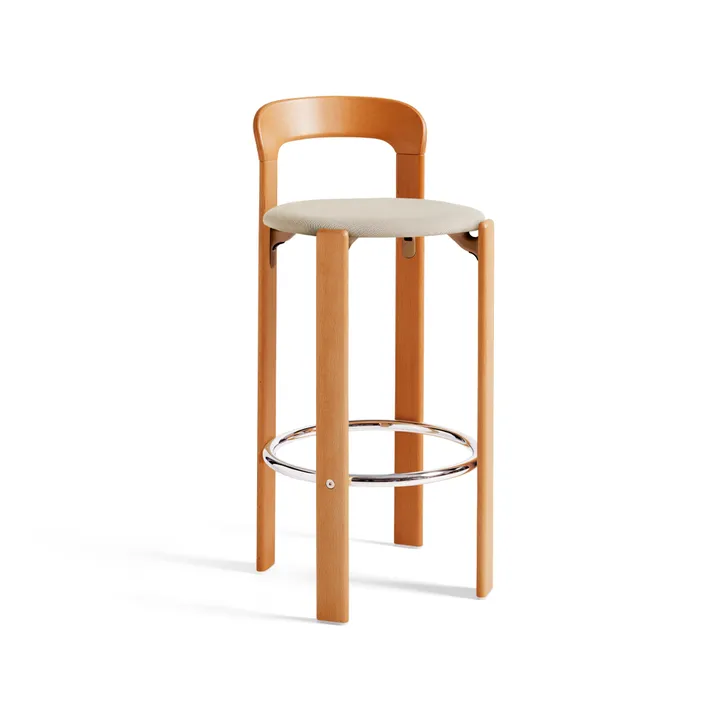 Rey klädd barstol 75 cm - tyg steelcut trio 213 golden - HAY