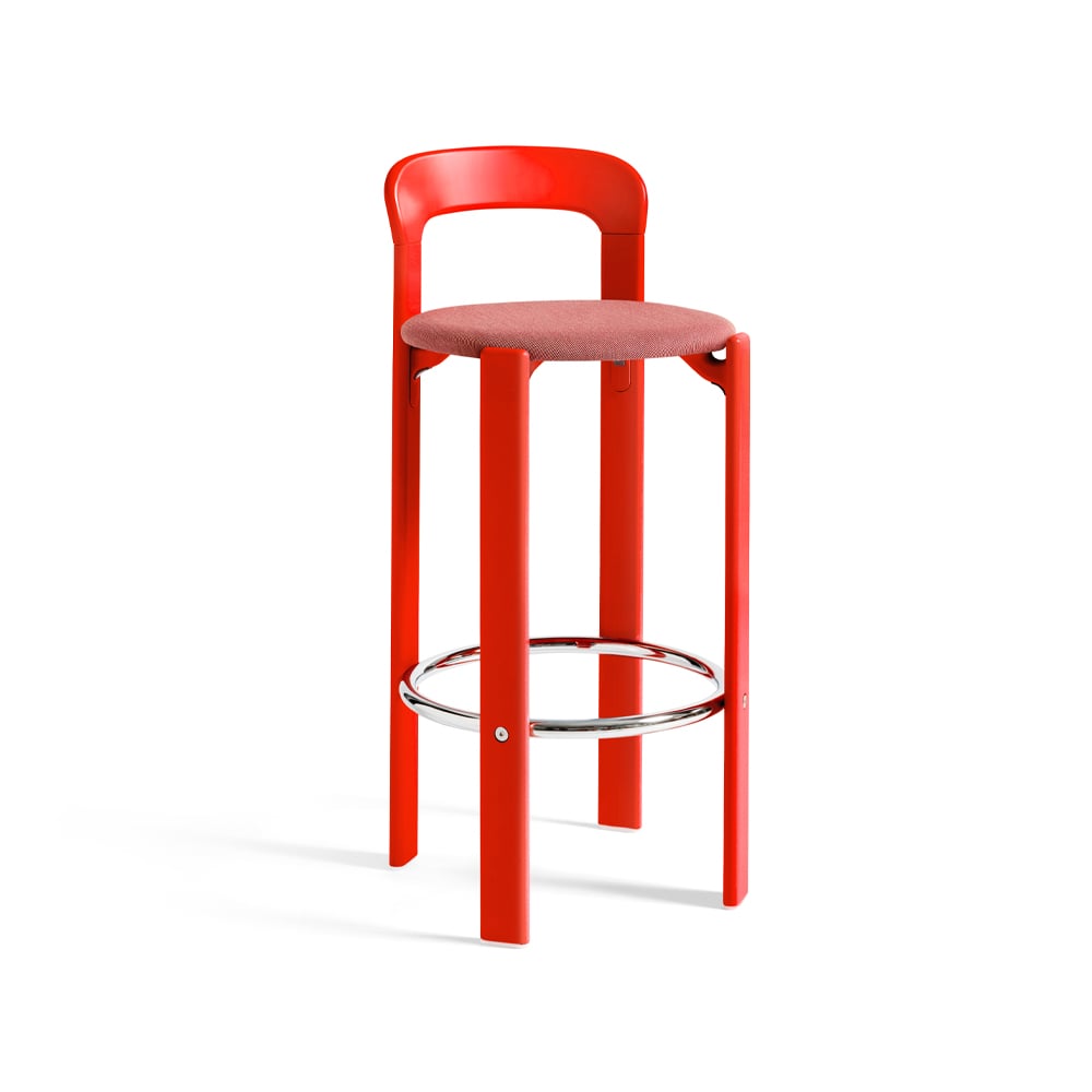 HAY Rey klädd barstol Steelcut trio 636 scarlet red