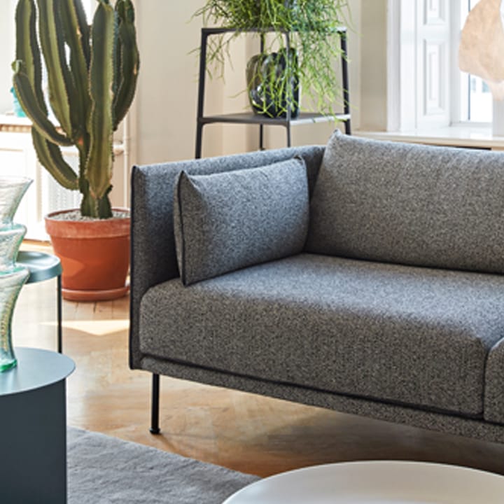 Silhouette 2-sits soffa, Coda 182 grå-svarta metallben HAY