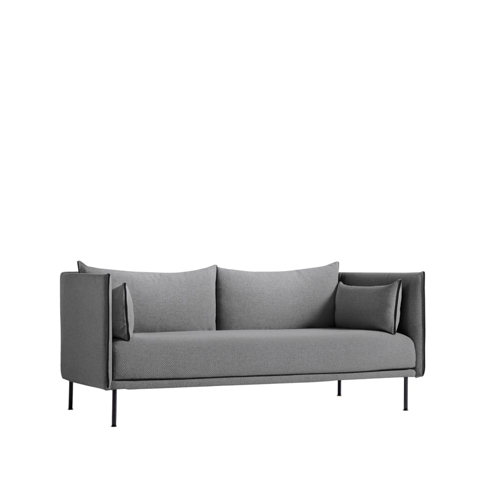 HAY Silhouette 2-sits soffa Coda 182 grå-svarta metallben