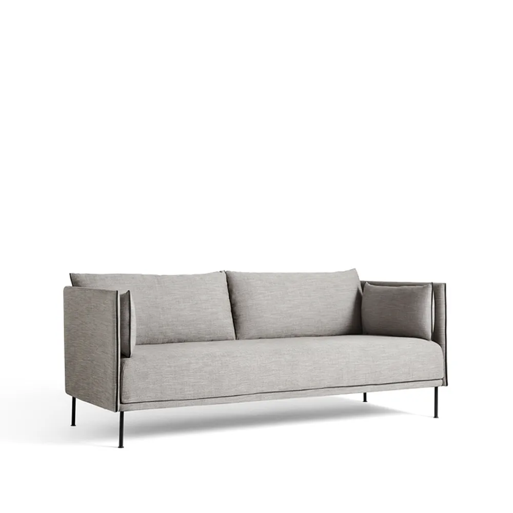 Silhouette 2-sits soffa, Ruskin 33-svart metallben HAY