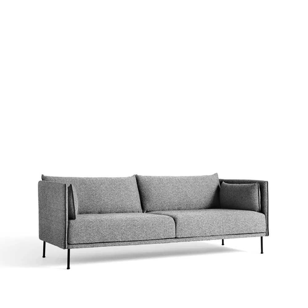 HAY Silhouette 3-sits soffa Olavi 03 grey-svart metallben