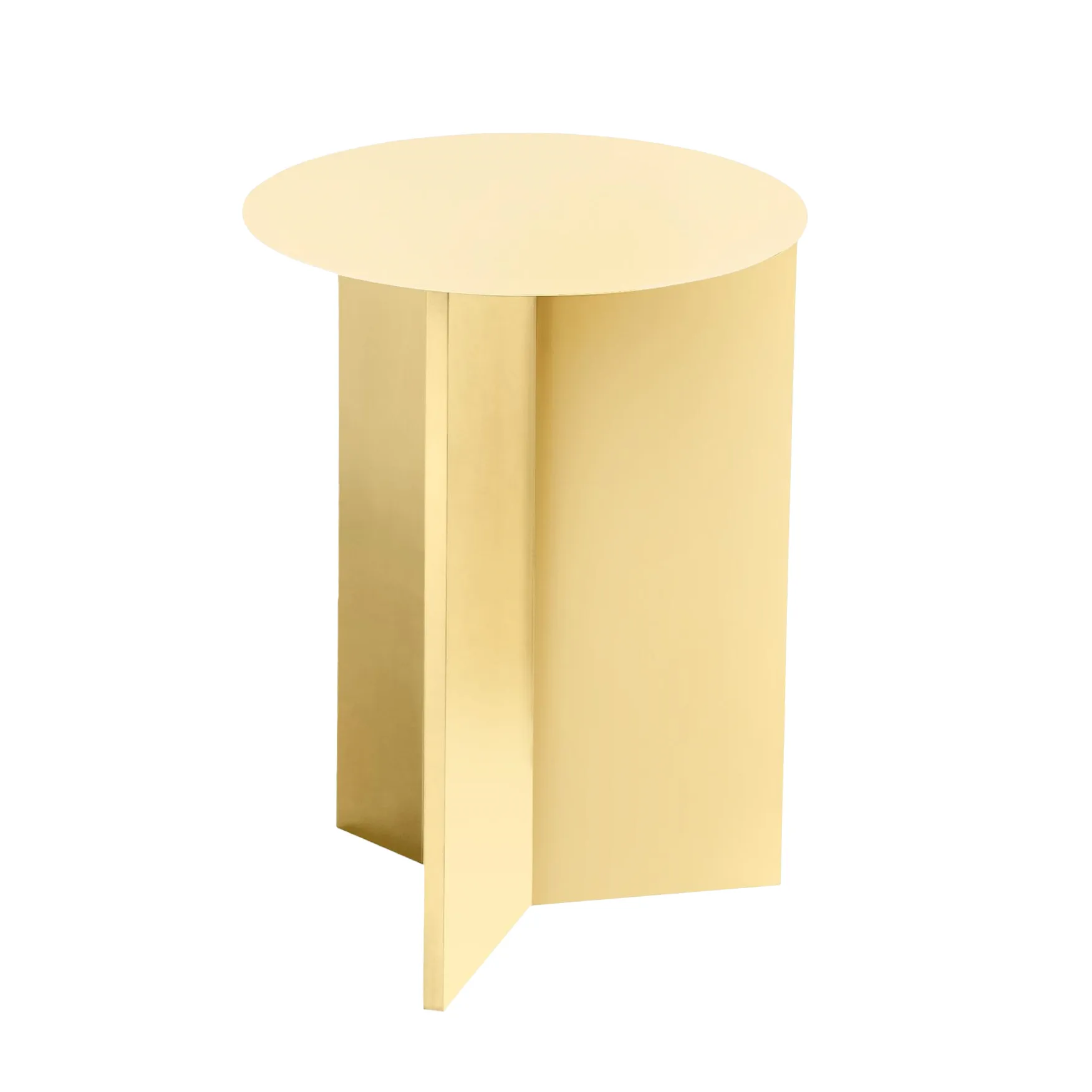 Slit high sidobord Ø35 cm, Light yellow HAY