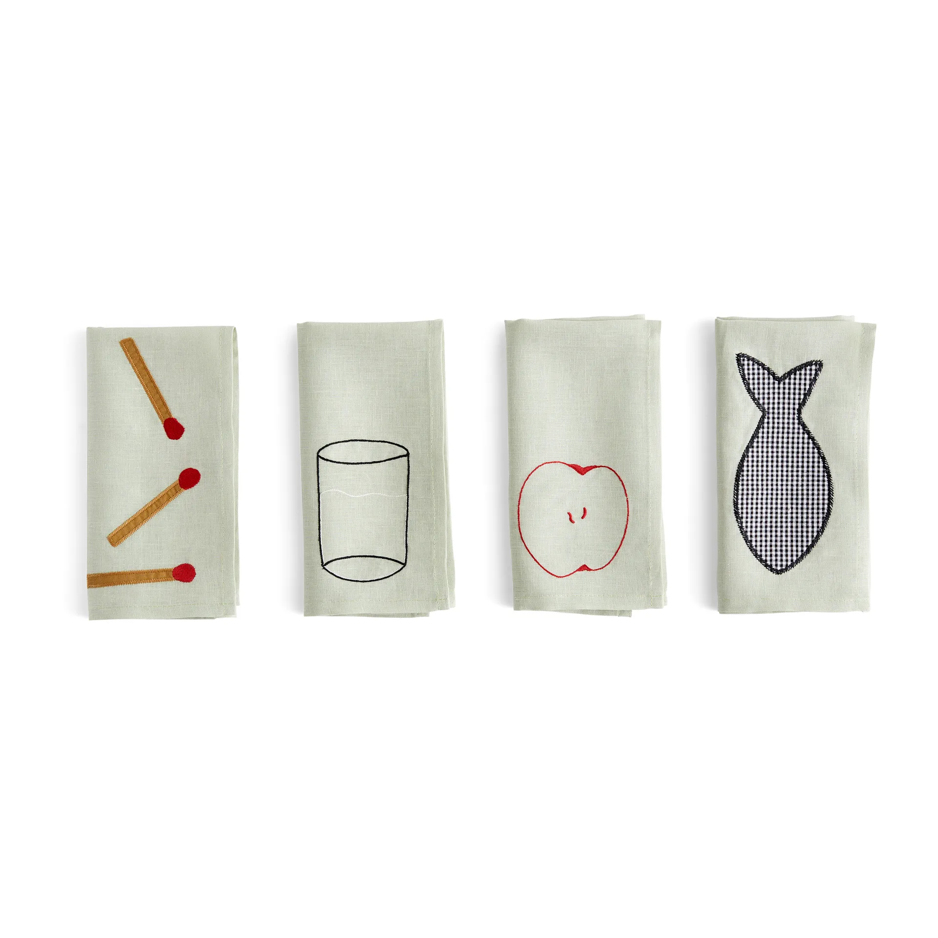 Sobremesa linneservett 45x45 cm 4-pack, Green HAY