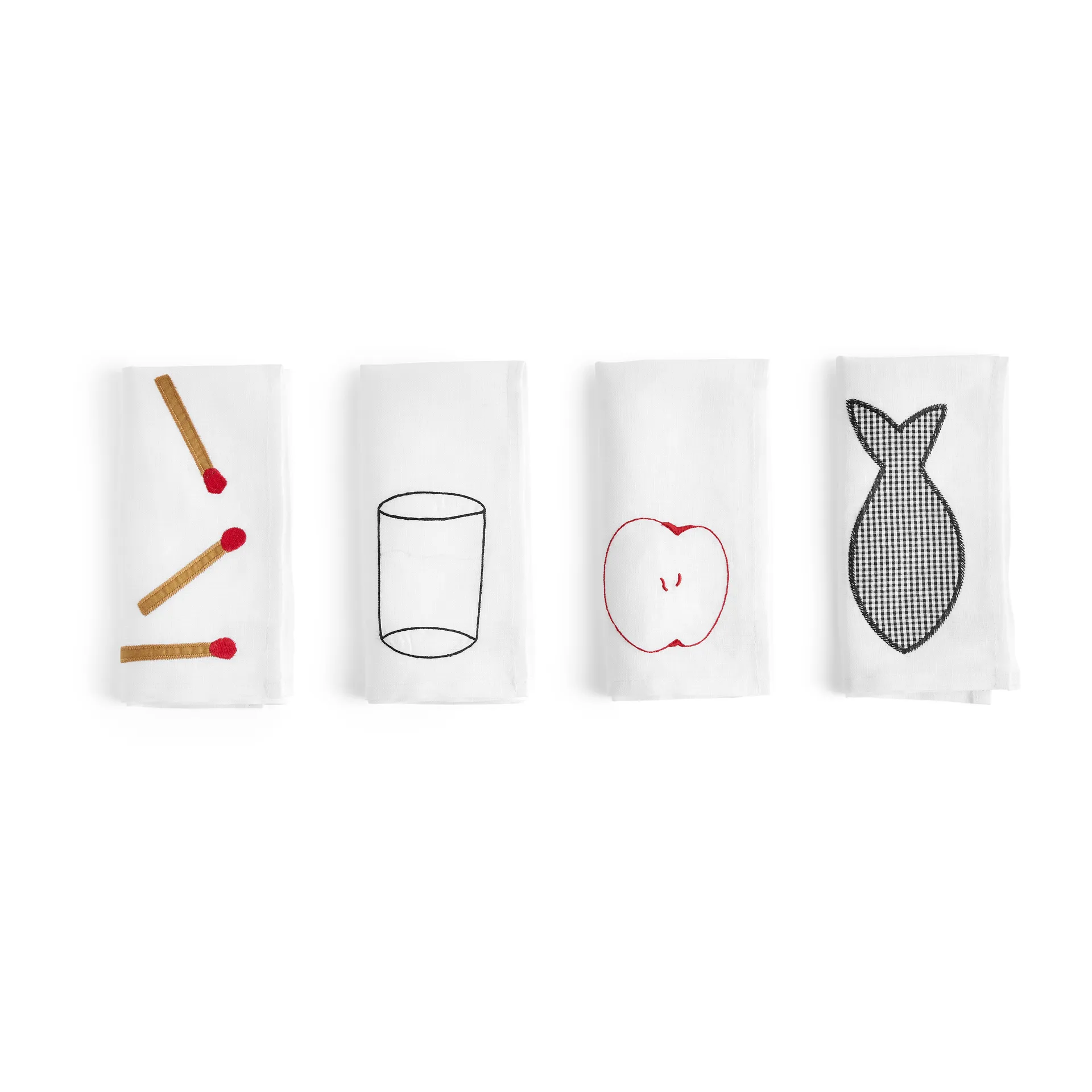 Sobremesa linneservett 45x45 cm 4-pack, White HAY